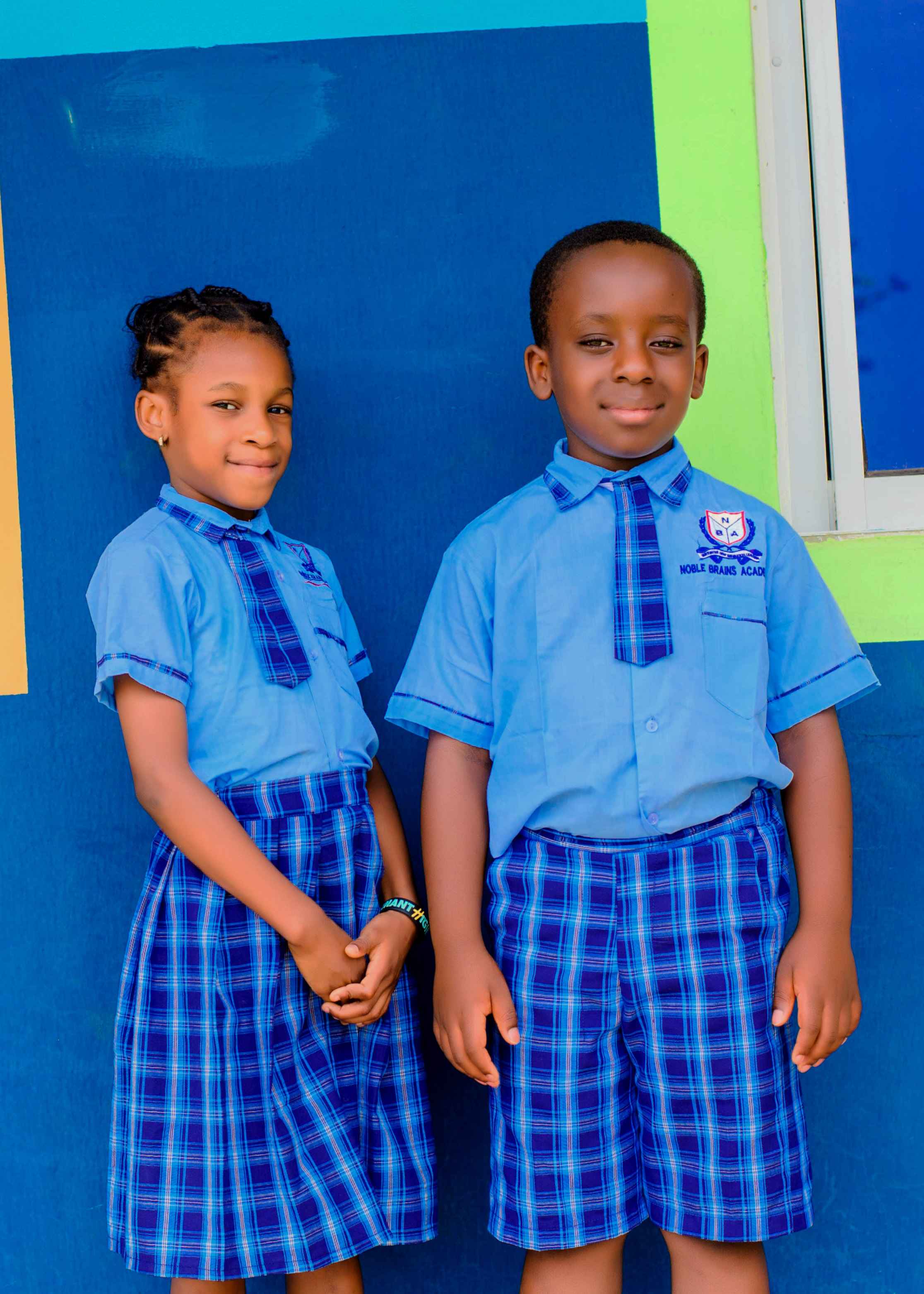 Year 1 Lower Primary pupils in uniform at Noble Brains Academy